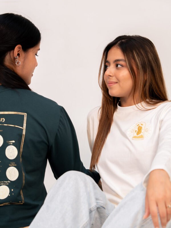 Camisa "vibra positivo" manga larga